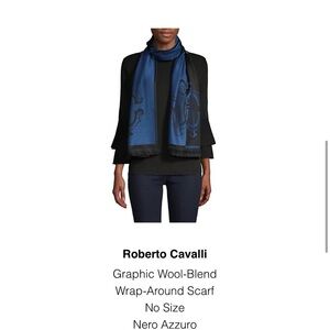 Roberto Cavalli Black and Blue Women's scarfs